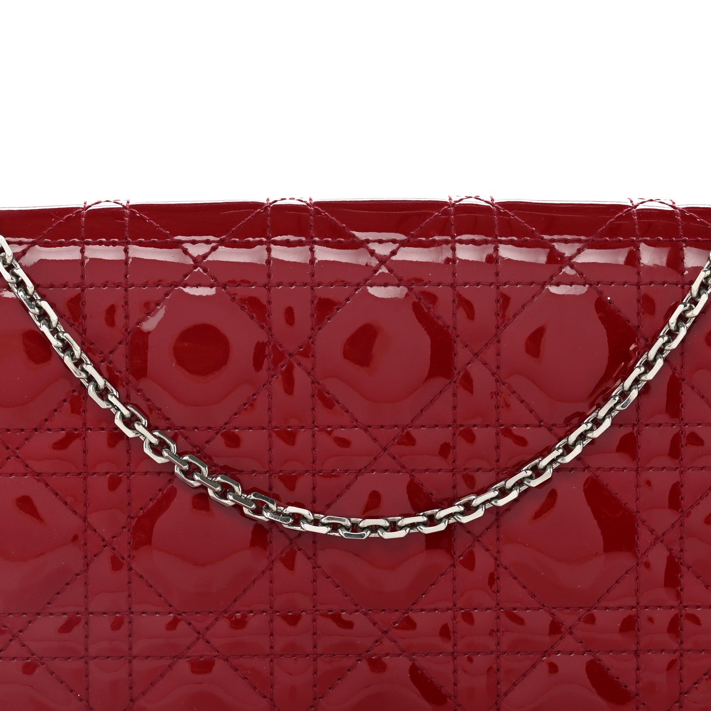 Patent Cannage Lady Dior Clutch Red Red
