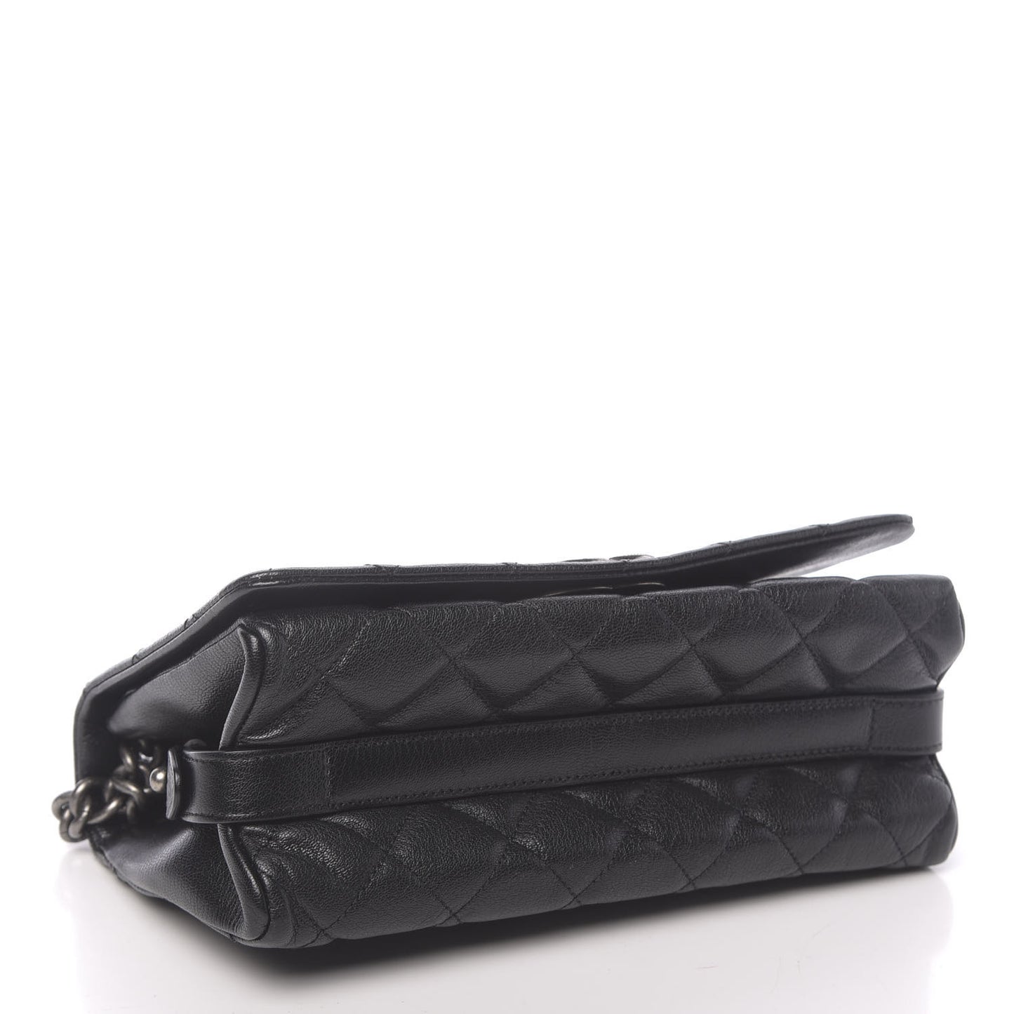 Goatskin Quilted Medium City Rock Flap Black