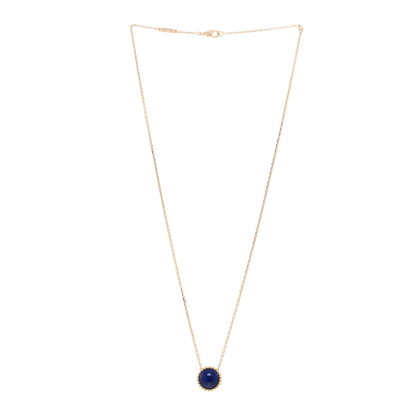 18K Yellow Gold Lapis Lazuli Perlee Couleurs Pendant Necklace