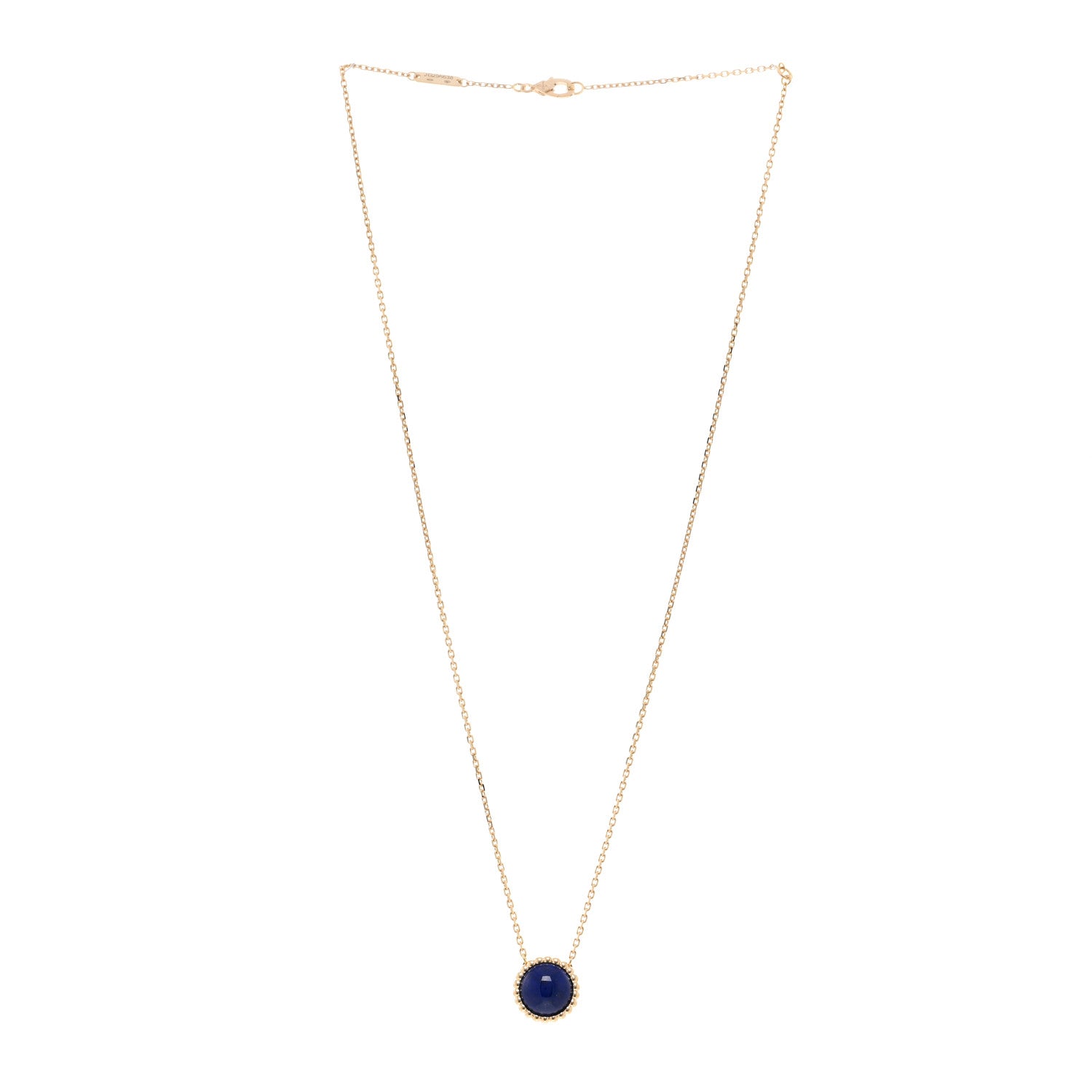 Van Cleef & Arpels 18K Yellow Gold Lapis Lazuli Perlee Couleurs Pendant Necklace 3 of 5