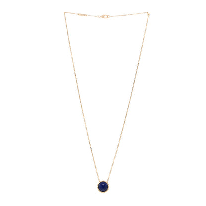 Van Cleef & Arpels 18K Yellow Gold Lapis Lazuli Perlee Couleurs Pendant Necklace 3 of 5