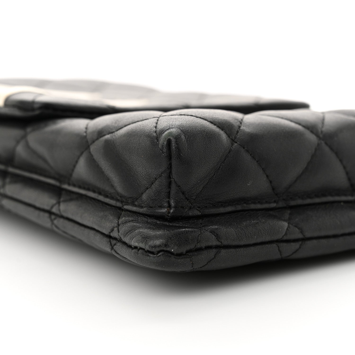 Chanel Calfskin Quilted Cambon Crossbody Messenger Black White 10 of 16