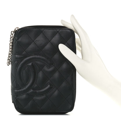 Chanel Calfskin Quilted Cambon Zip Around Cosmetic Pouch Black 2 of 9