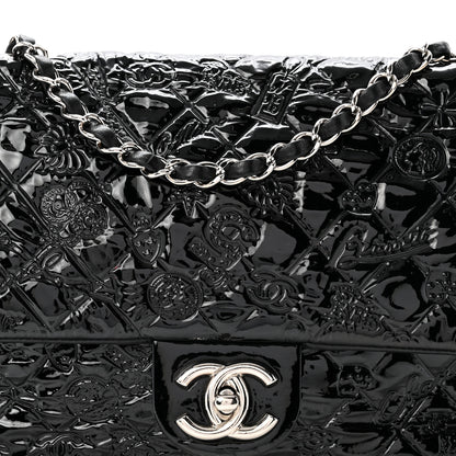 Chanel Patent Large Lucky Symbols Flap Black 8 of 10