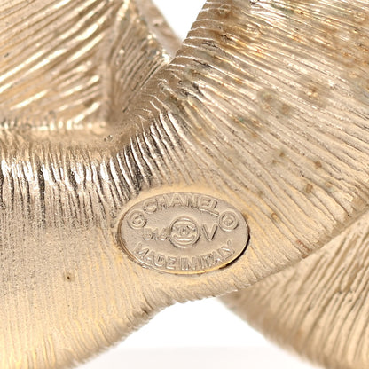 Chanel Crystal Twisted CC Brooch Gold Pale Pink 4 of 5