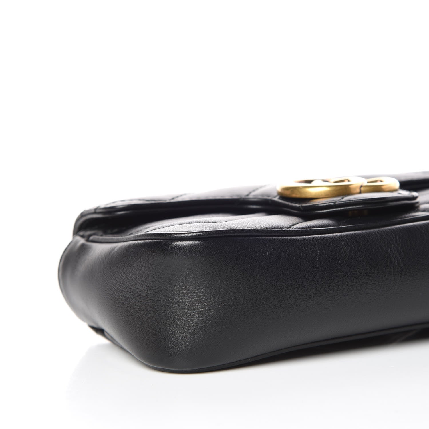 Gucci Calfskin Matelasse Super Mini GG Marmont Shoulder Bag Black 8 of 9