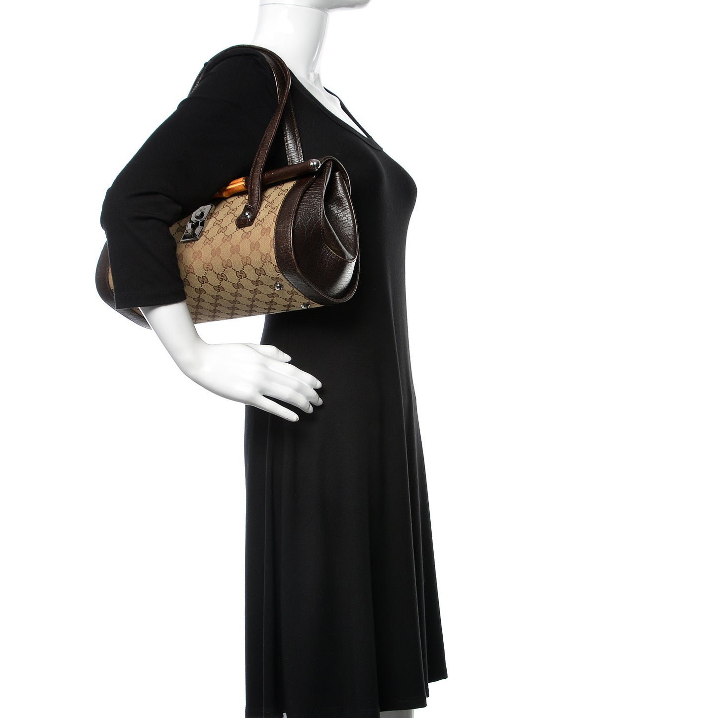 Monogram Bamboo Bullet Bag Dark Brown