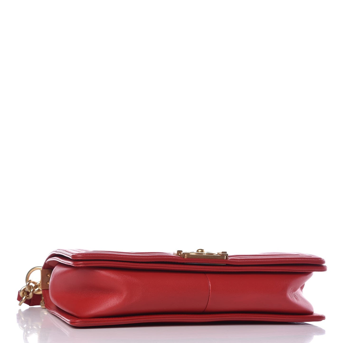 Lambskin Quilted New Medium Boy Flap Red