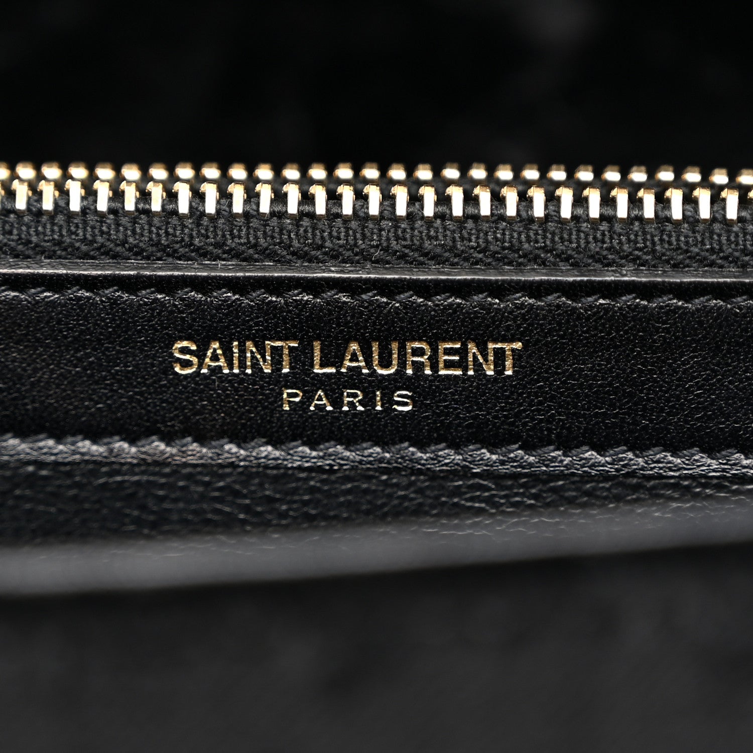Saint Laurent Velvet Monogram Chain Wallet Black 6 of 11
