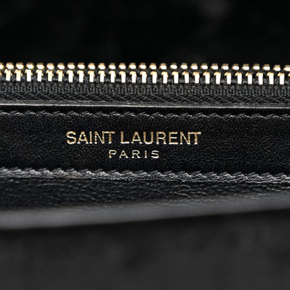 Saint Laurent Velvet Monogram Chain Wallet Black 6 of 11