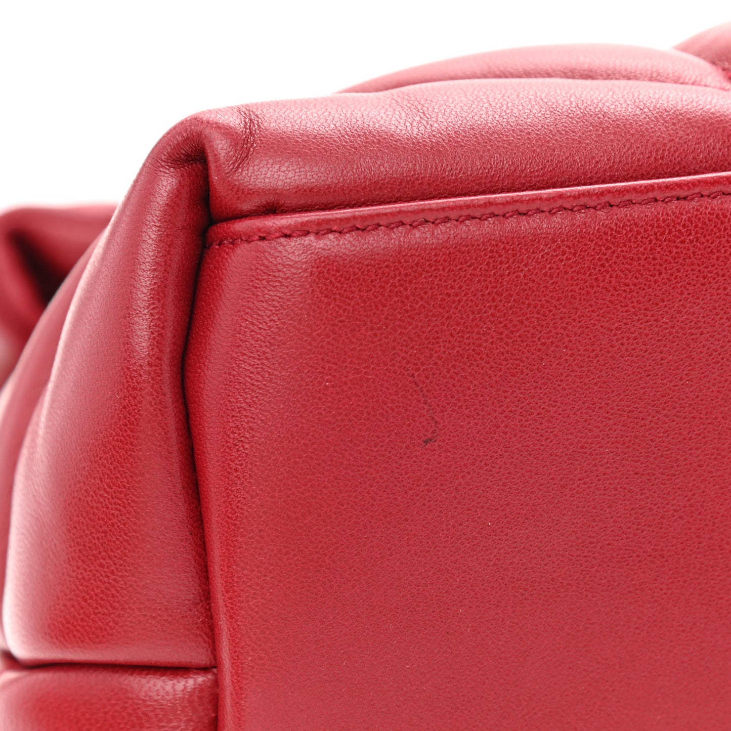 Lambskin Quilted Medium Loulou Puffer Monogram Chain Satchel Opyum Red
