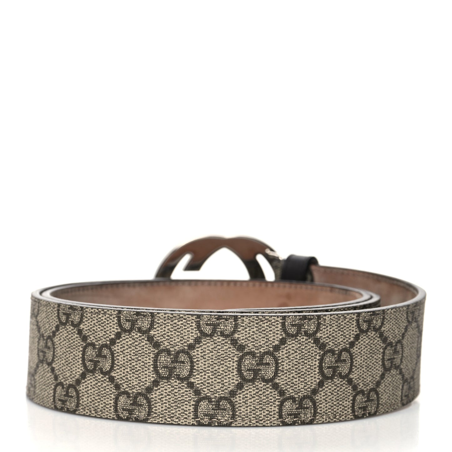 GG Supreme Monogram Selleria Calfskin Interlocking G 40mm Belt 95 38 Beige Ebony Cocoa