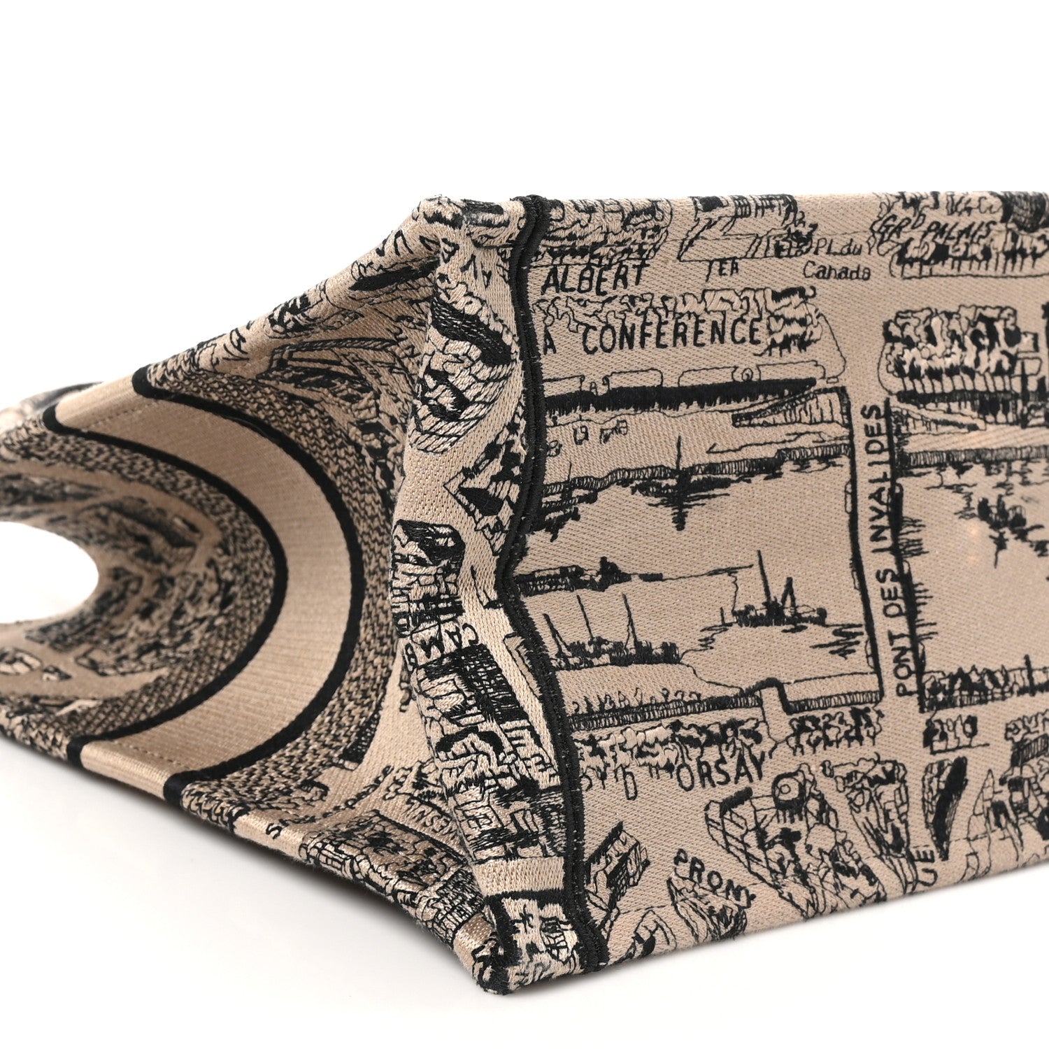 Christian Dior Canvas Embroidered Medium Plan De Paris Book Tote Beige Multi 9 of 11