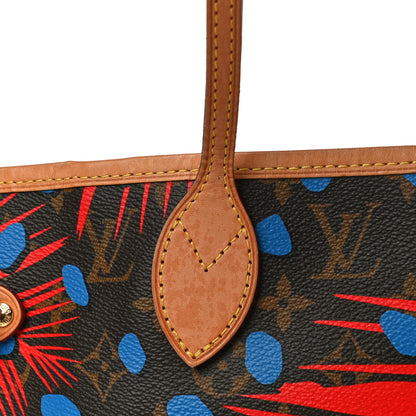 Louis Vuitton Monogram Jungle Dots Neo Neverfull MM Coquelicot Denim 14 of 15