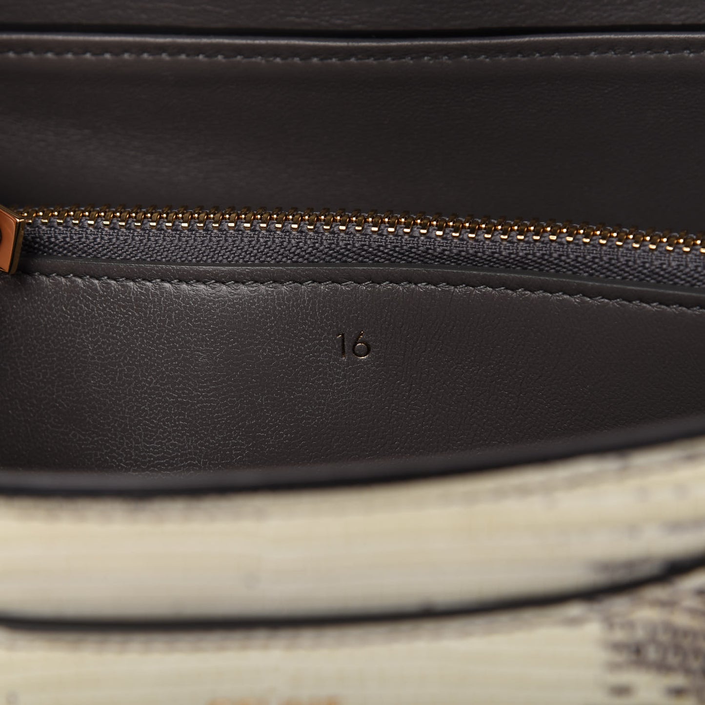 Lizard Small 16 Top Handle Bag Natural