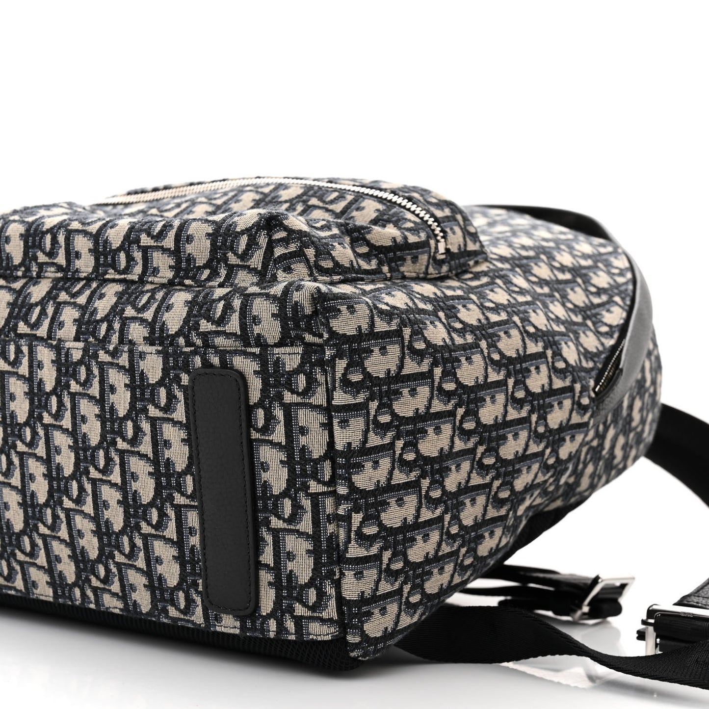 Oblique Calfskin Rider Backpack Beige Black