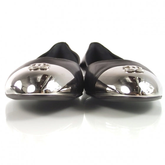Leather Steel Toe Ballerina Flats 37