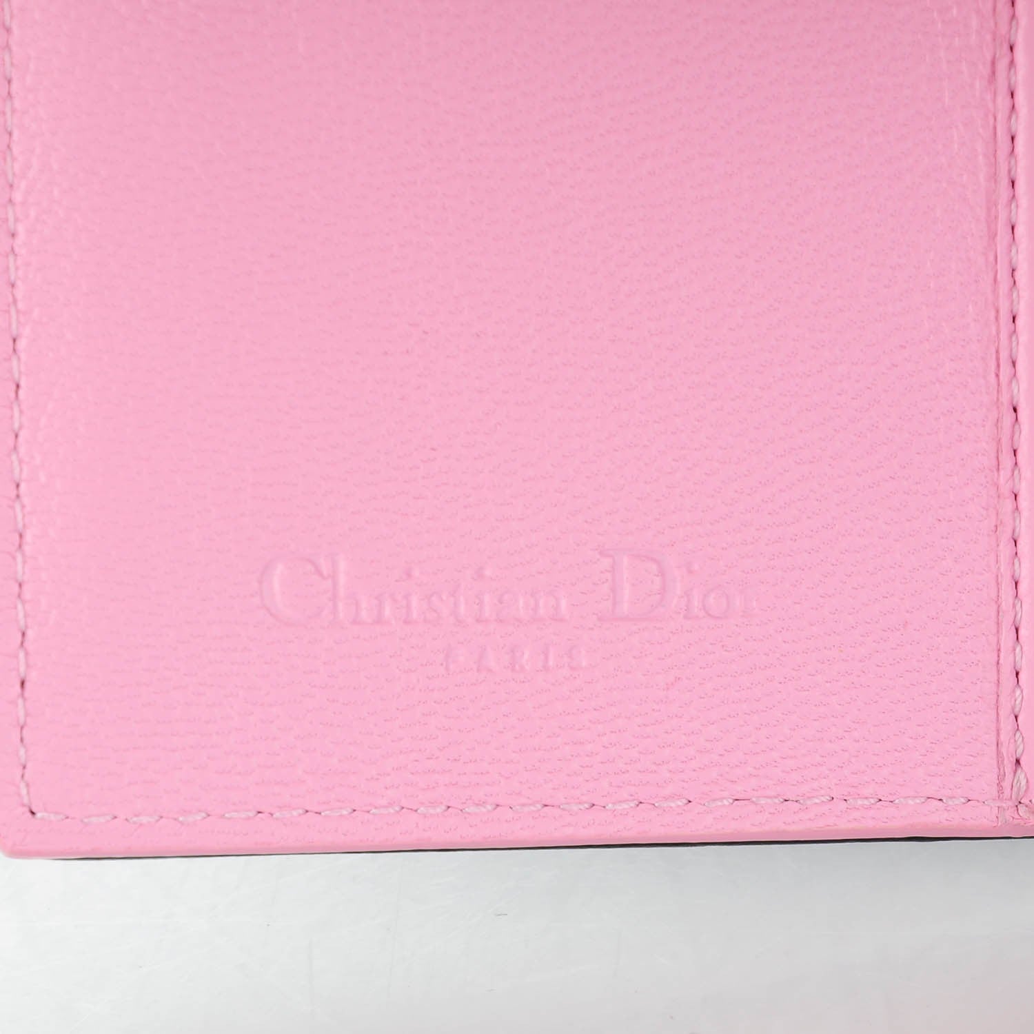 Christian Dior Lambskin Cannage Bi-Color Small Lady Dior Flap Card Holder Black Pink 6 of 7
