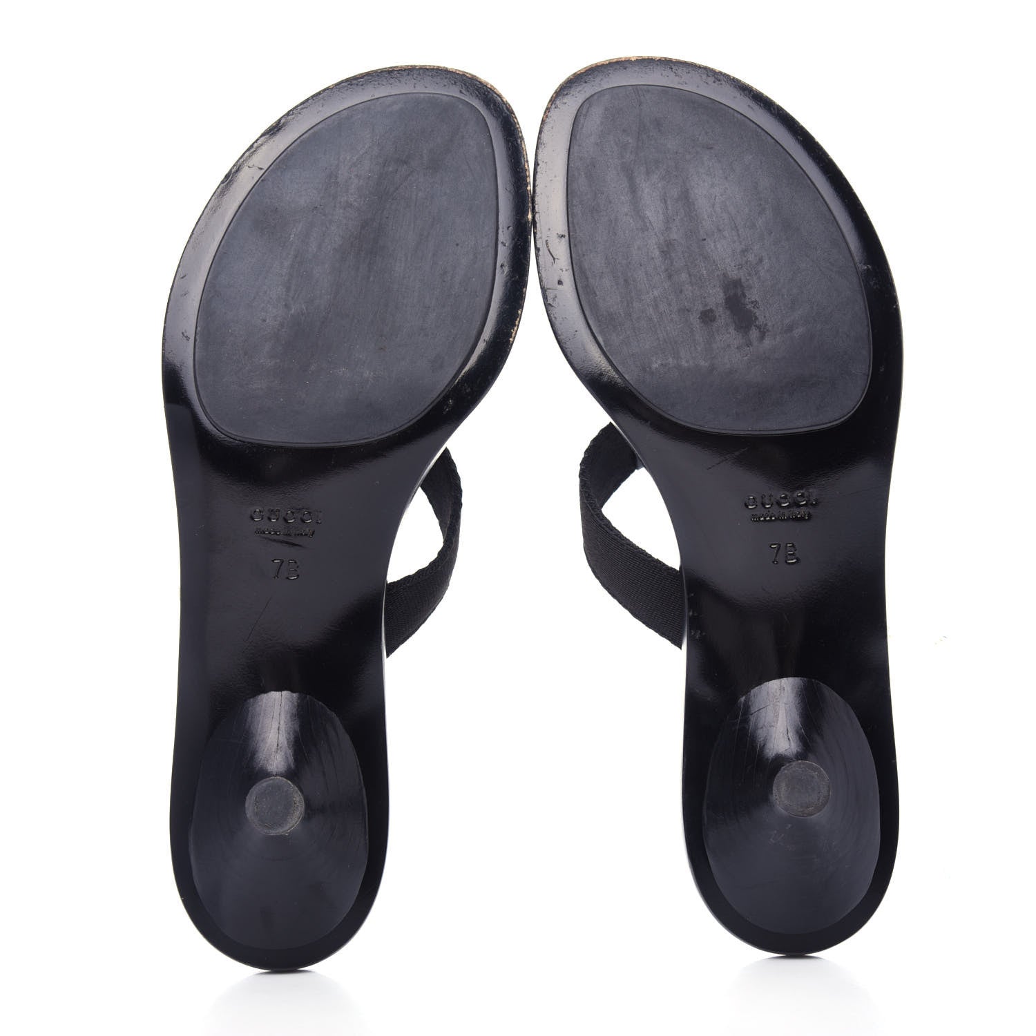 Gucci Nylon GG Reins Thong Sandals 37 Black 6 of 10