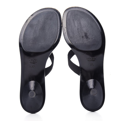 Gucci Nylon GG Reins Thong Sandals 37 Black 6 of 10