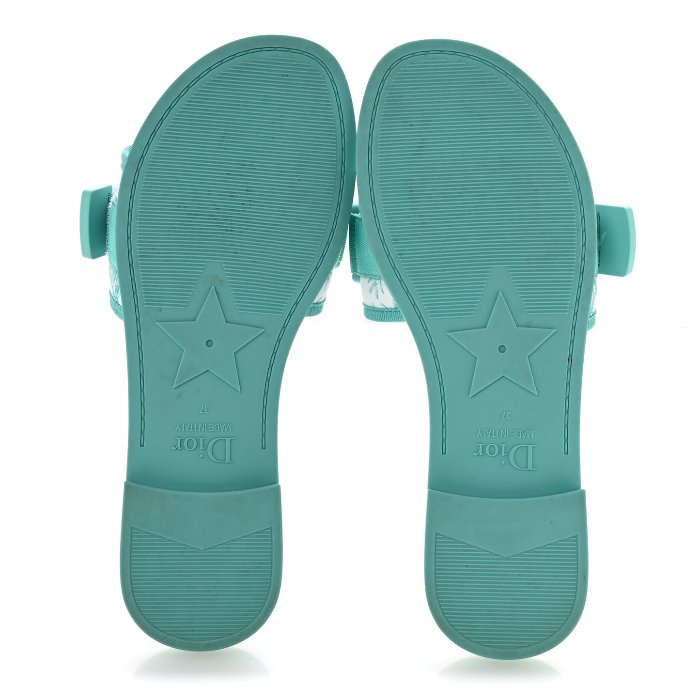 Nylon Oblique Dio(r)evolution Slide Sandals 37 Sky Blue