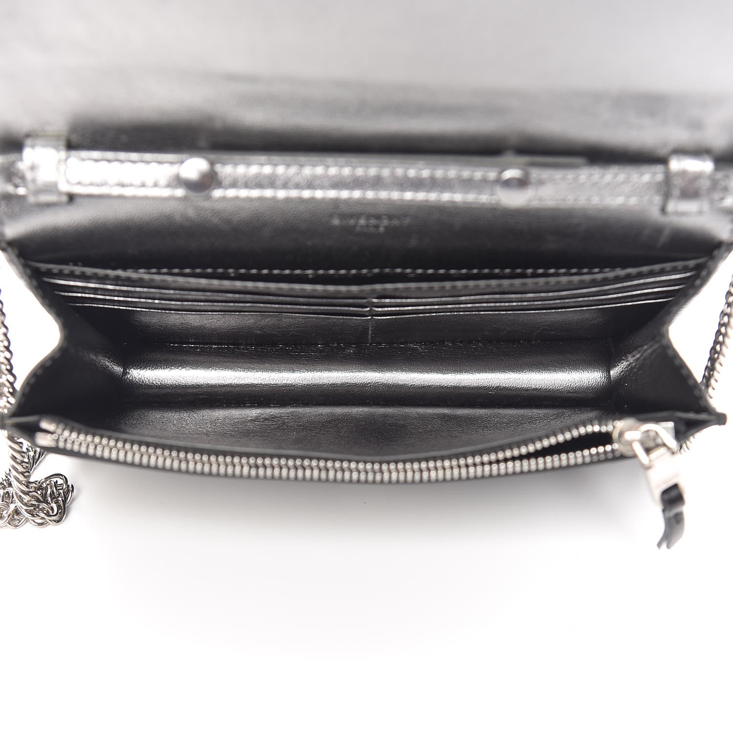 Givenchy Lambskin Emblem Chain Wallet Black 5 of 16