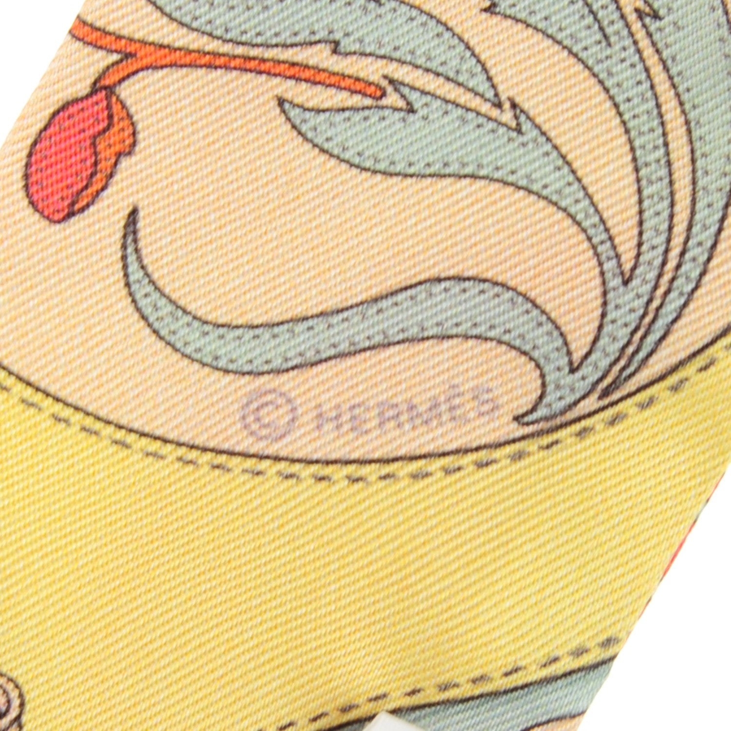 Hermes Silk Festival des Amazones Twilly Gris Jaune Corail 5 of 6