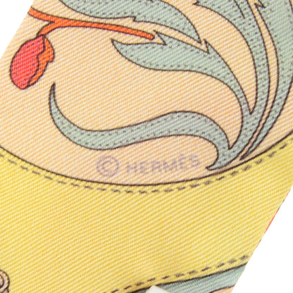 Hermes Silk Festival des Amazones Twilly Gris Jaune Corail 5 of 6