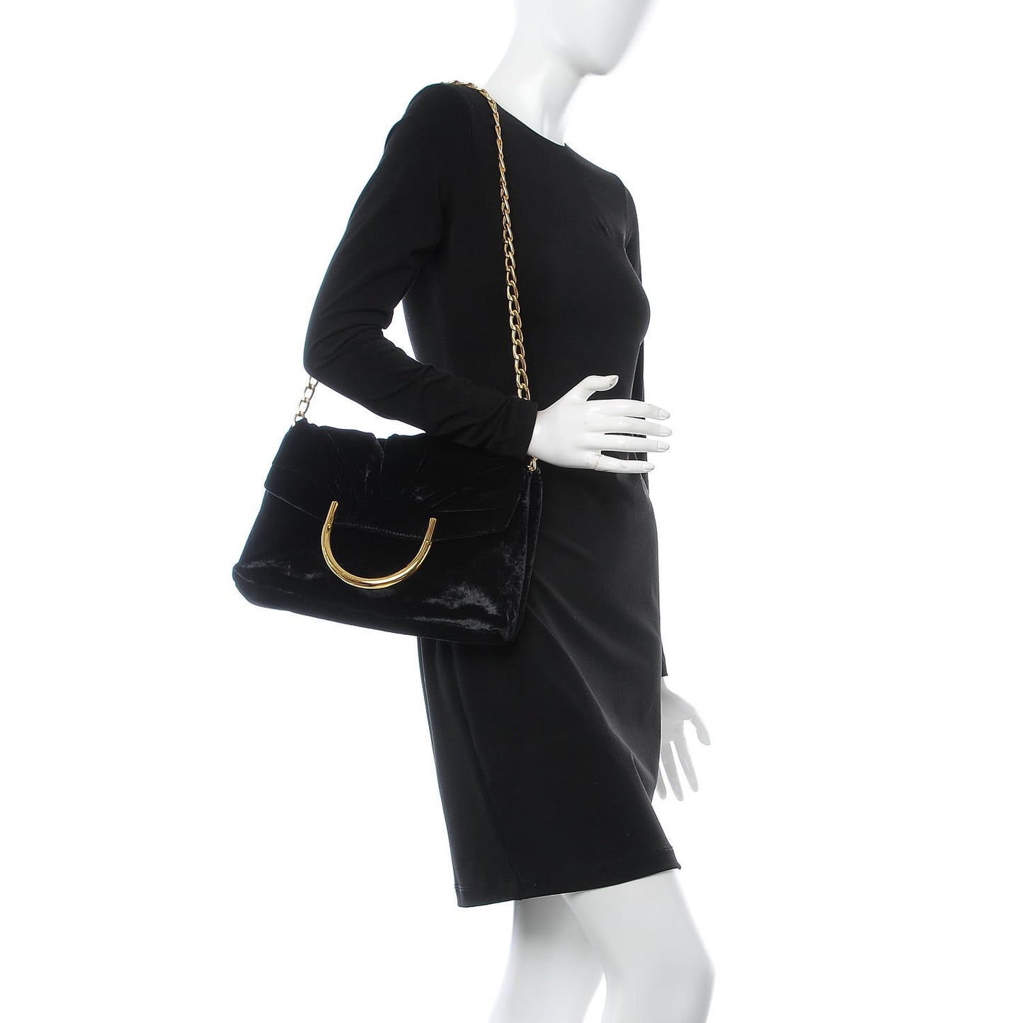 Velvet Nina Fold Over Black