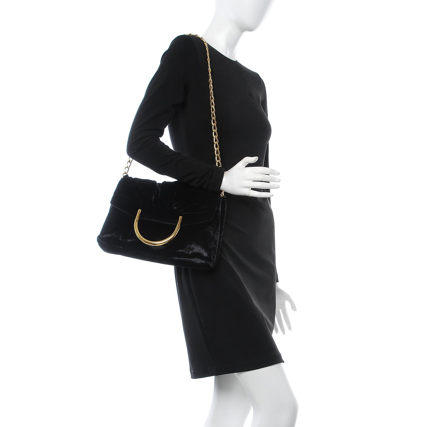 Stella McCartney Velvet Nina Fold Over Black 2 of 8