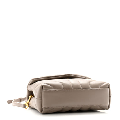 Saint Laurent Calfskin Y Quilted Monogram Toy Loulou Crossbody Bag Taupe 4 of 13