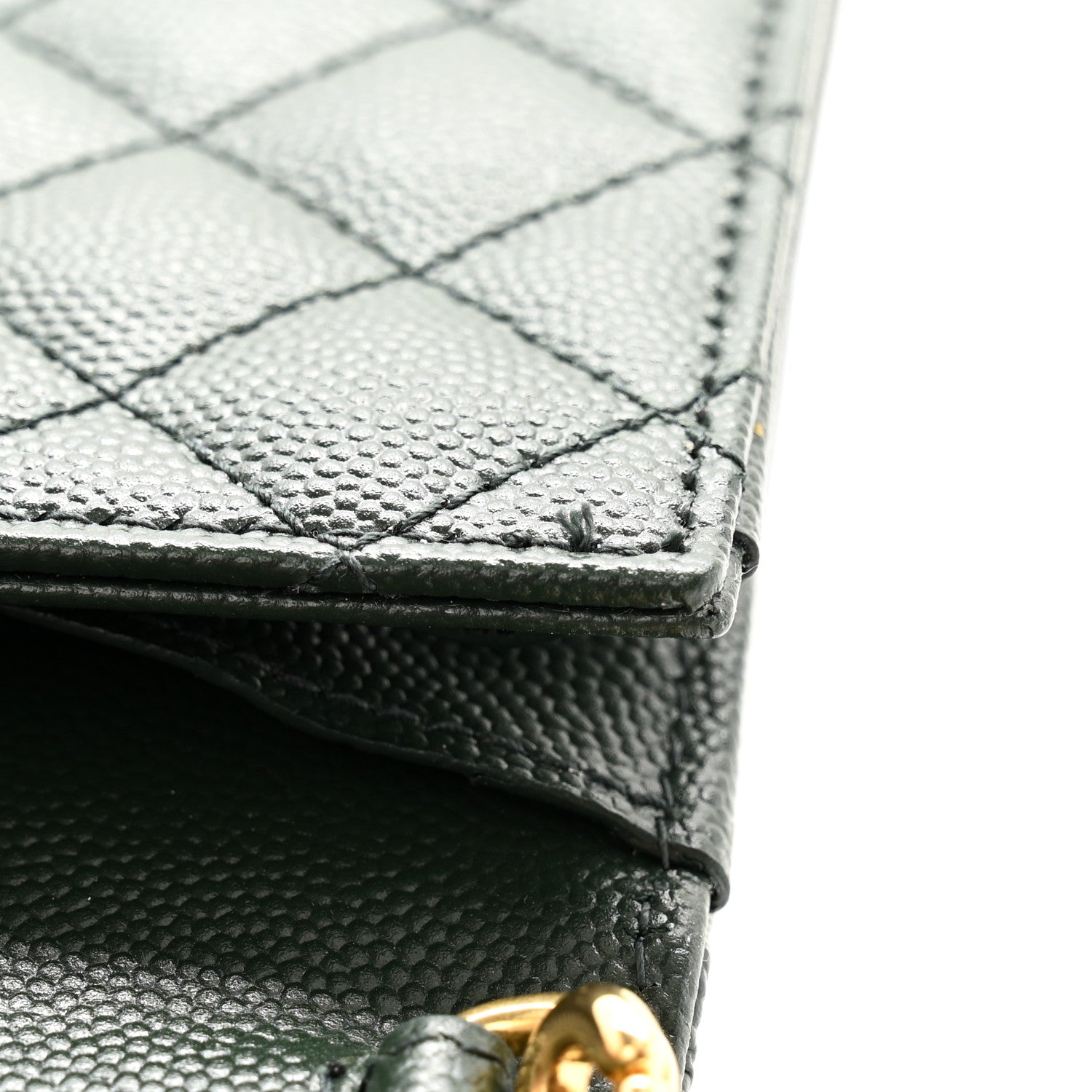 Saint Laurent Grain De Poudre Textured Mixed Matelasse Triquilt Monogram Clutch Vert Fonce 9 of 11