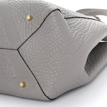 Burberry Signature Grain Calfskin Check Embossed Small Canterbury Tote Stone White 8 of 16