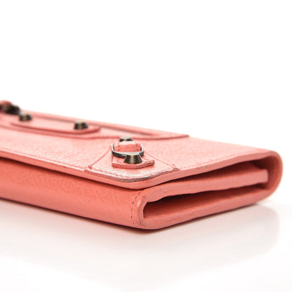 Balenciaga Agneau Classic Hardware Money Wallet Rose Azalee 10 of 11