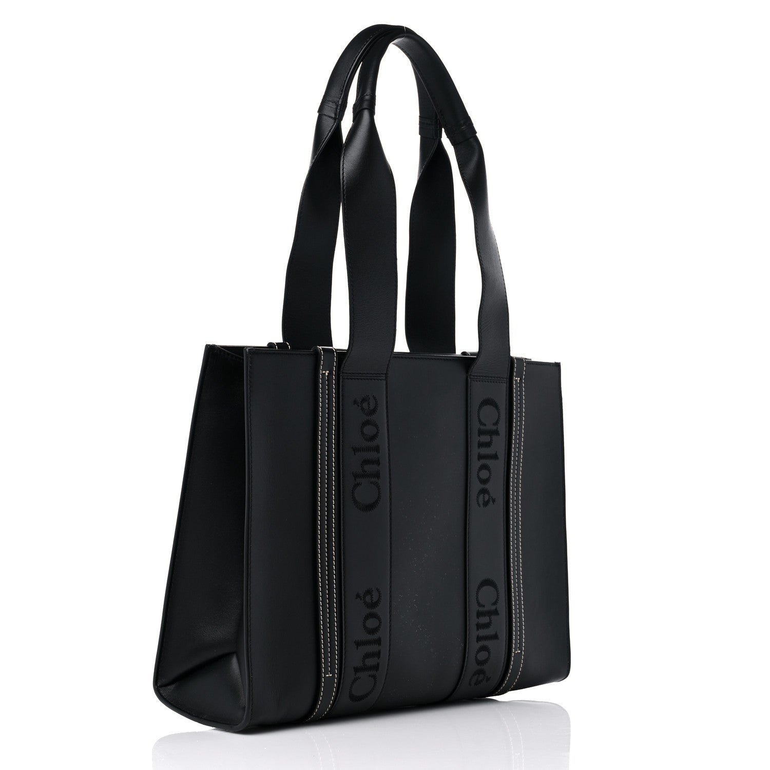 Chloe Calfskin Medium Woody Tote Black 3 of 12