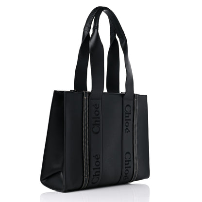 Chloe Calfskin Medium Woody Tote Black 3 of 12