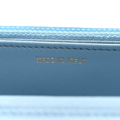 Chanel Caviar Quilted Crystal CC Wallet On Chain WOC Light Blue 7 of 12