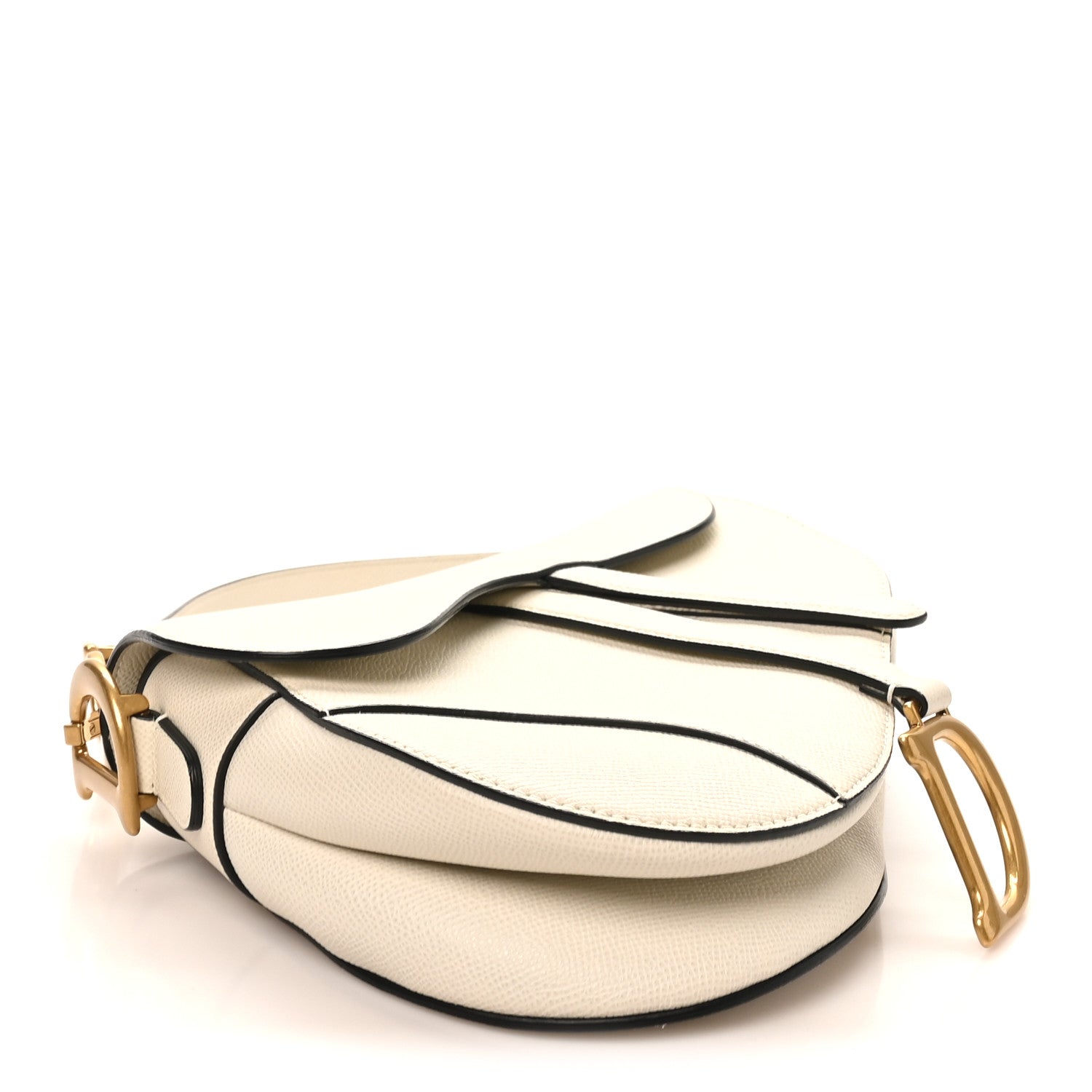 Christian Dior Grained Calfskin Saddle Bag White 4 of 10