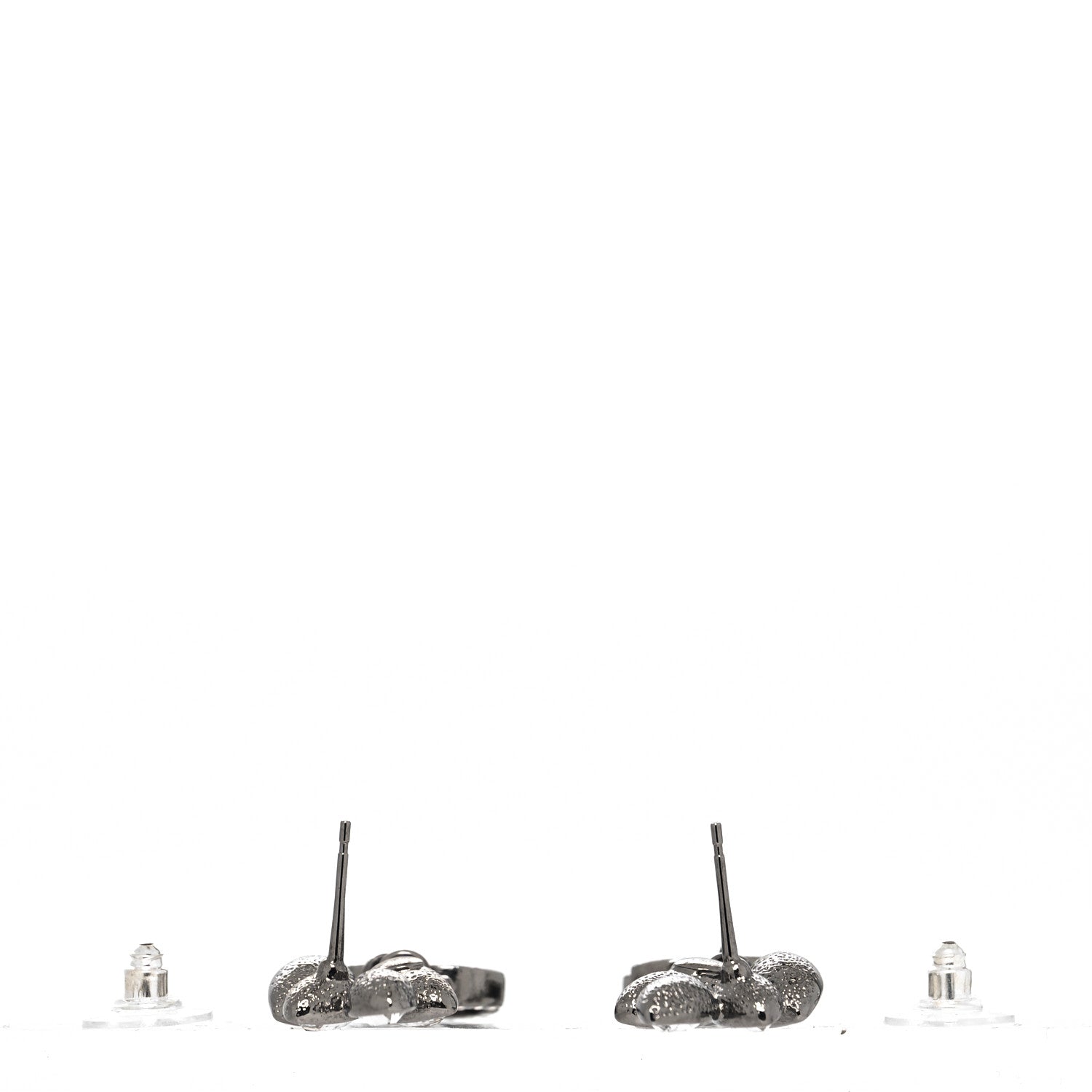 Chanel Crystal Sparkling Wheat CC Drop Earrings Silver 3 of 4