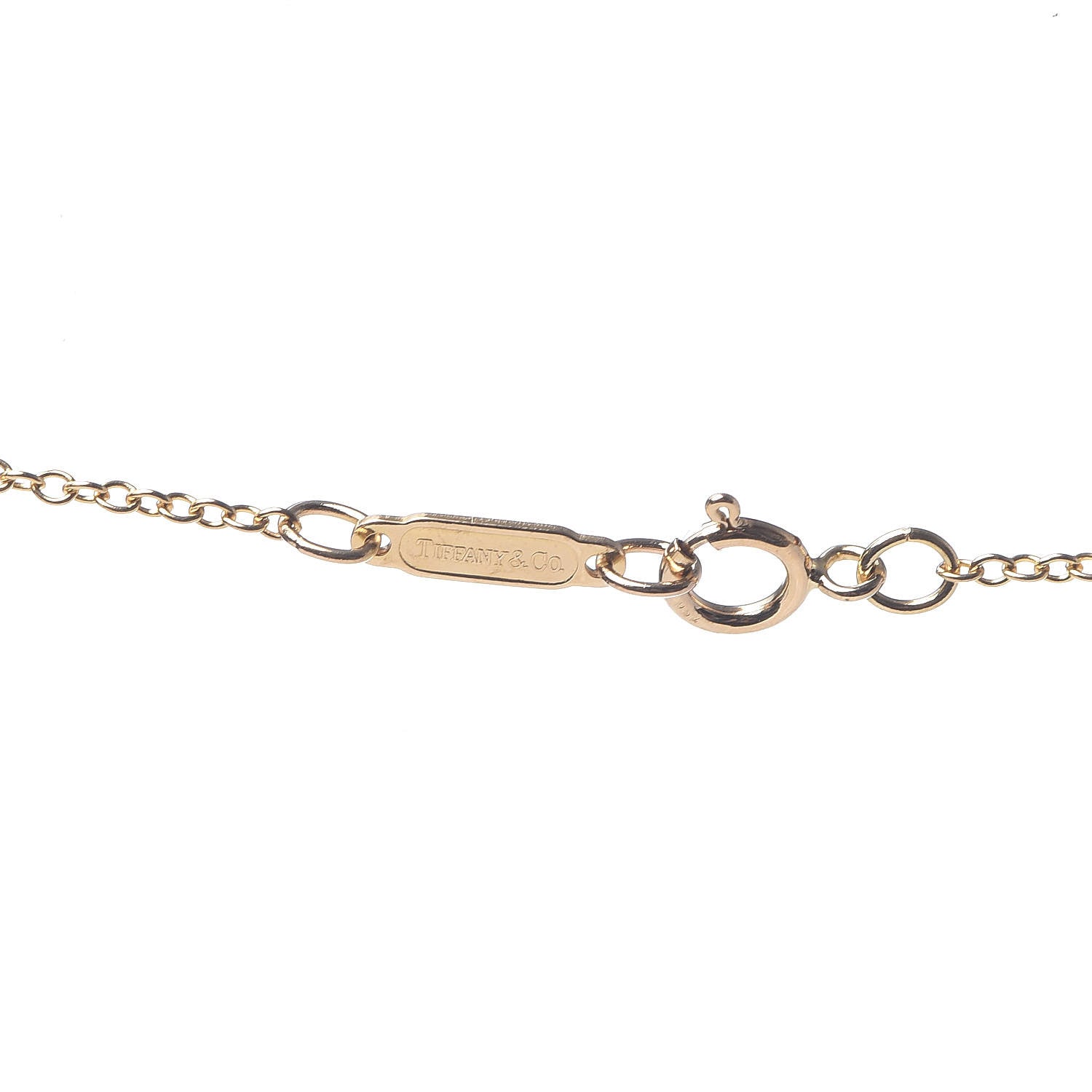 Tiffany 18K Yellow Gold Diamond .51ct Heart Station Pendant Necklace 5 of 6