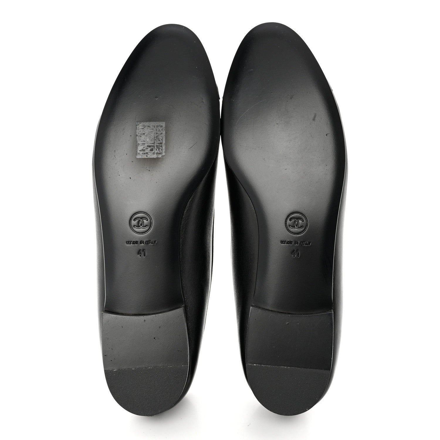 Chanel Lambskin Patent Cap Toe Ballerina Flats 41 Black 5 of 9