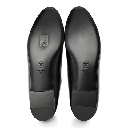 Chanel Lambskin Patent Cap Toe Ballerina Flats 41 Black 5 of 9