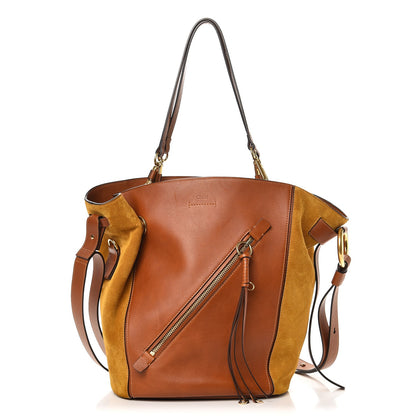 Chloe Smooth Calfskin Suede Medium Myer Double Carry Bag Caramel 1 of 11