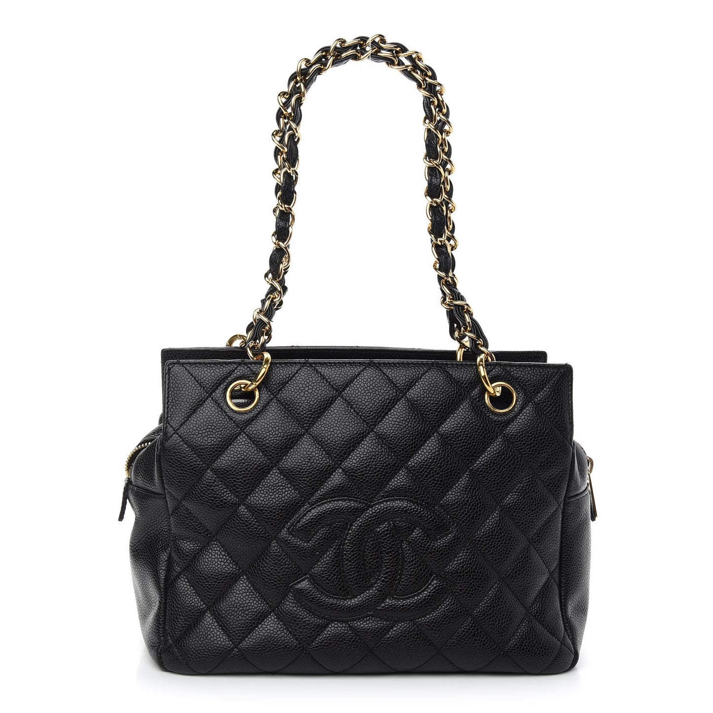 Caviar Quilted Petit Timeless Tote PTT Black