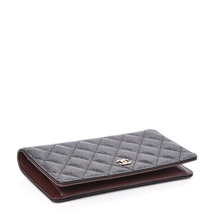Chanel Caviar Quilted Yen Wallet Black 4 of 9