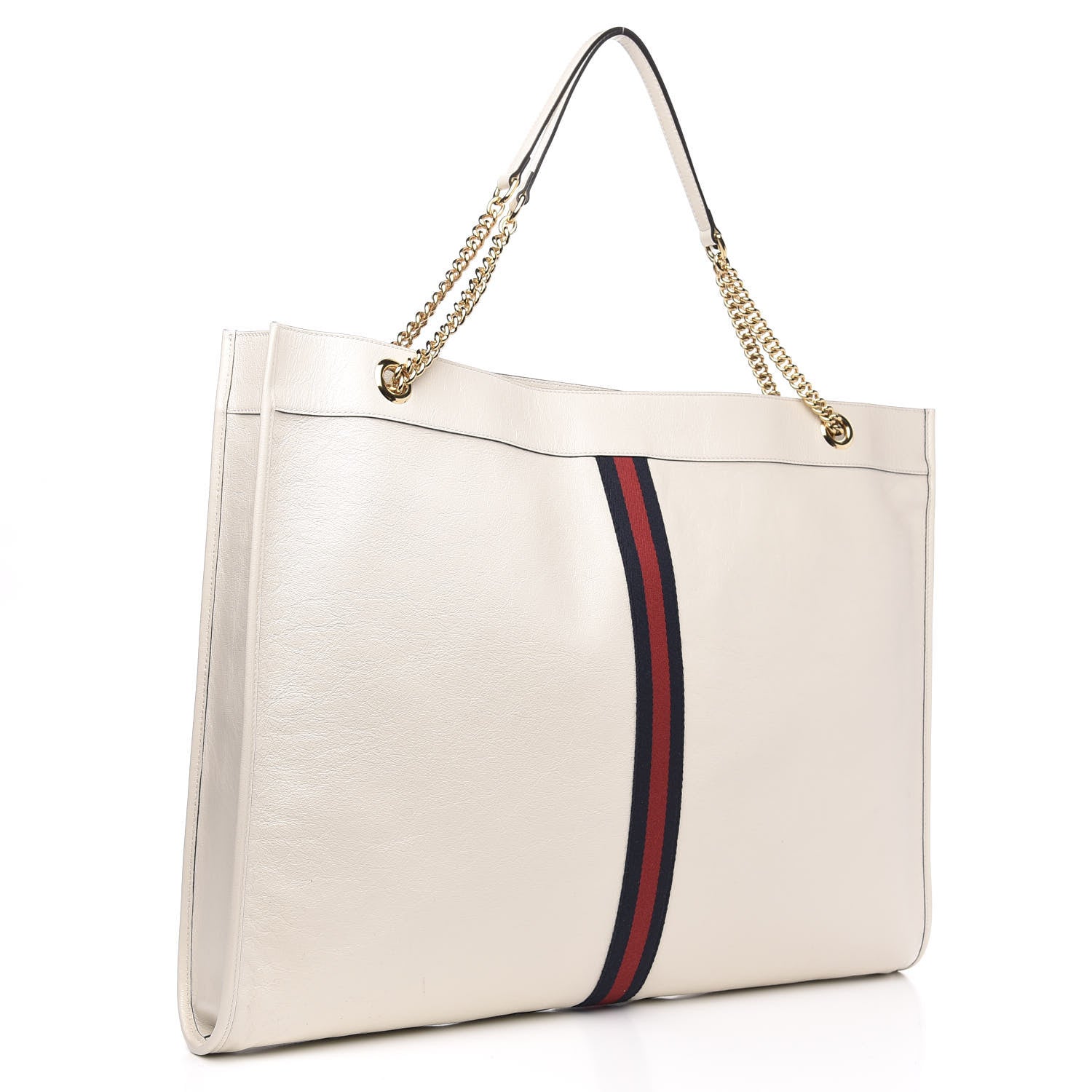Gucci Calfskin Maxi Rajah Chain Tote White 3 of 11