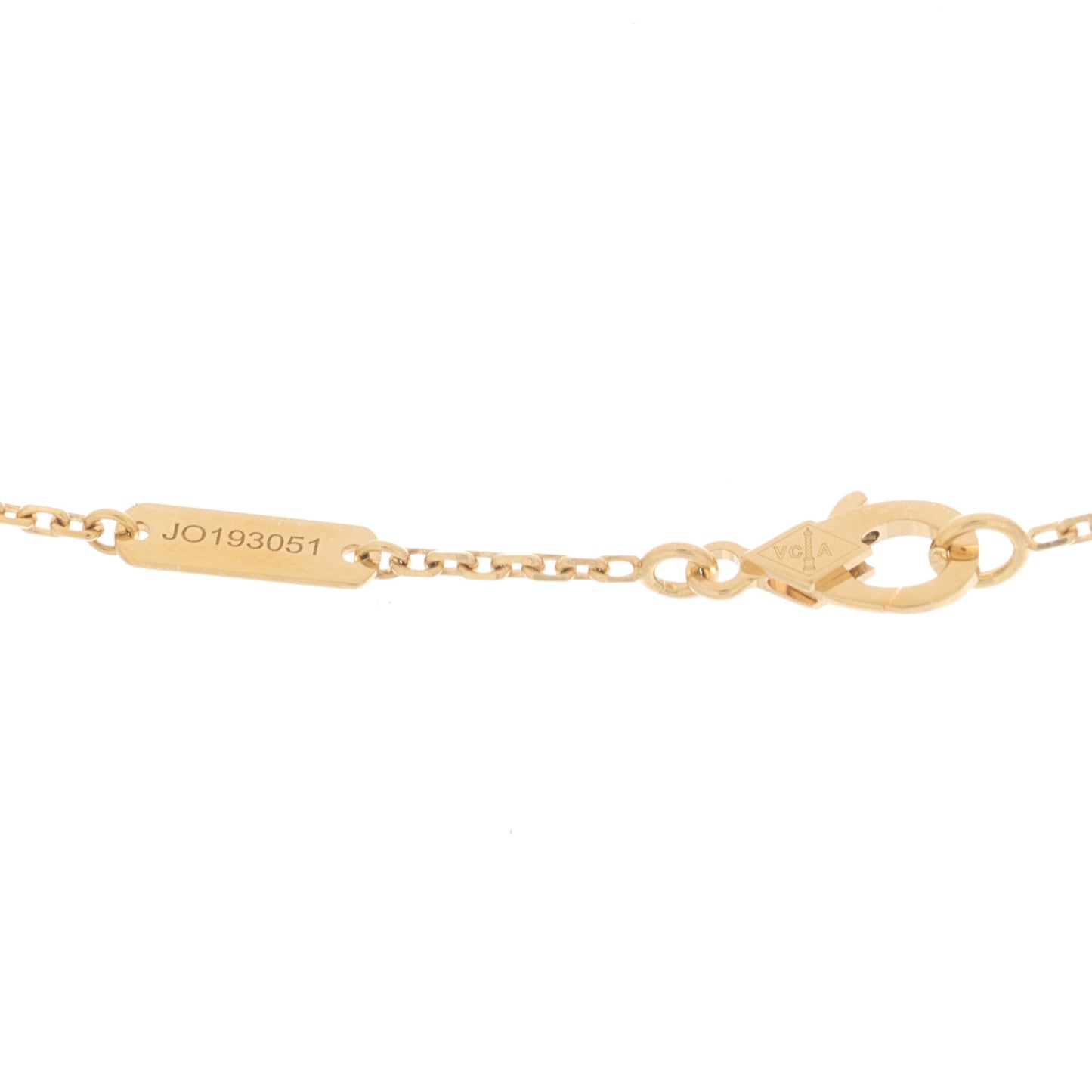 18K Yellow Gold Tiger Eye Vintage Alhambra Pendant Necklace
