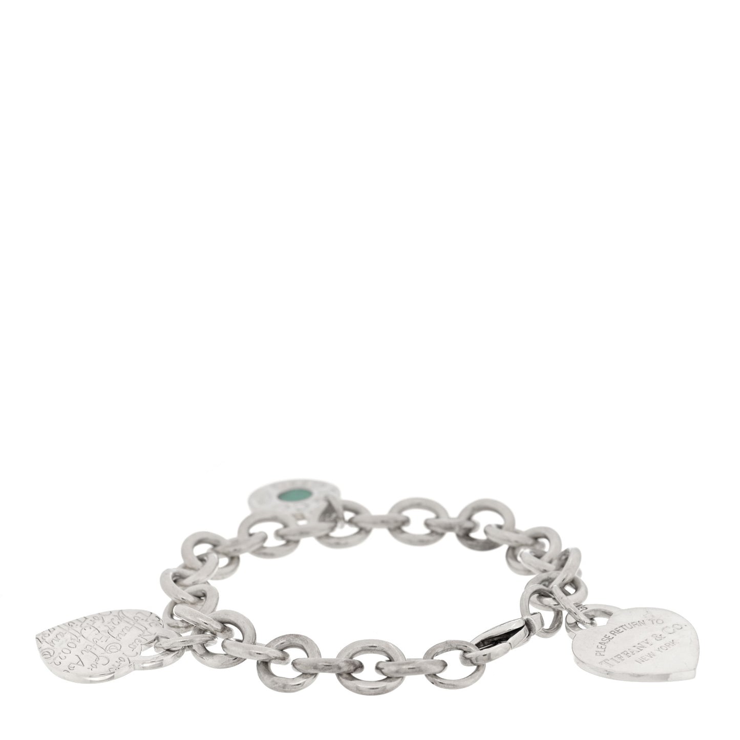 Sterling Silver Enamel 3 Charm Bracelet Blue