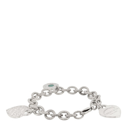 Tiffany Sterling Silver Enamel 3 Charm Bracelet Blue 2 of 3
