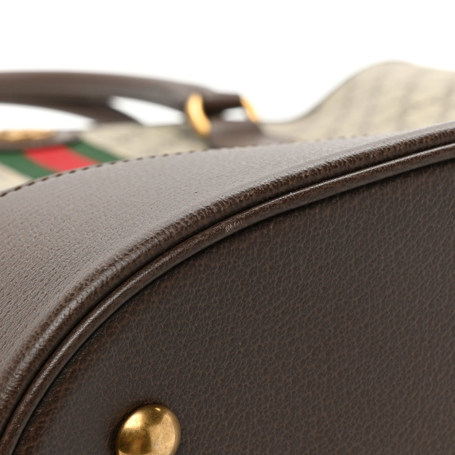 Gucci GG Supreme Monogram Textured Dollar Calfskin Web Savoy Duffle Bag Beige Ebony 10 of 11